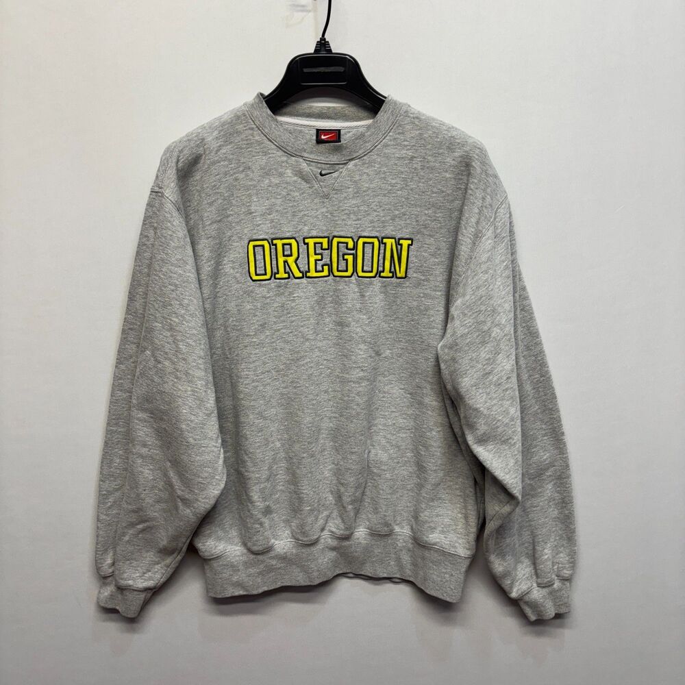 Vintage Nike Middle Swoosh NCAA Oregon Ducks Sweatshirt Size Medium C122 -18